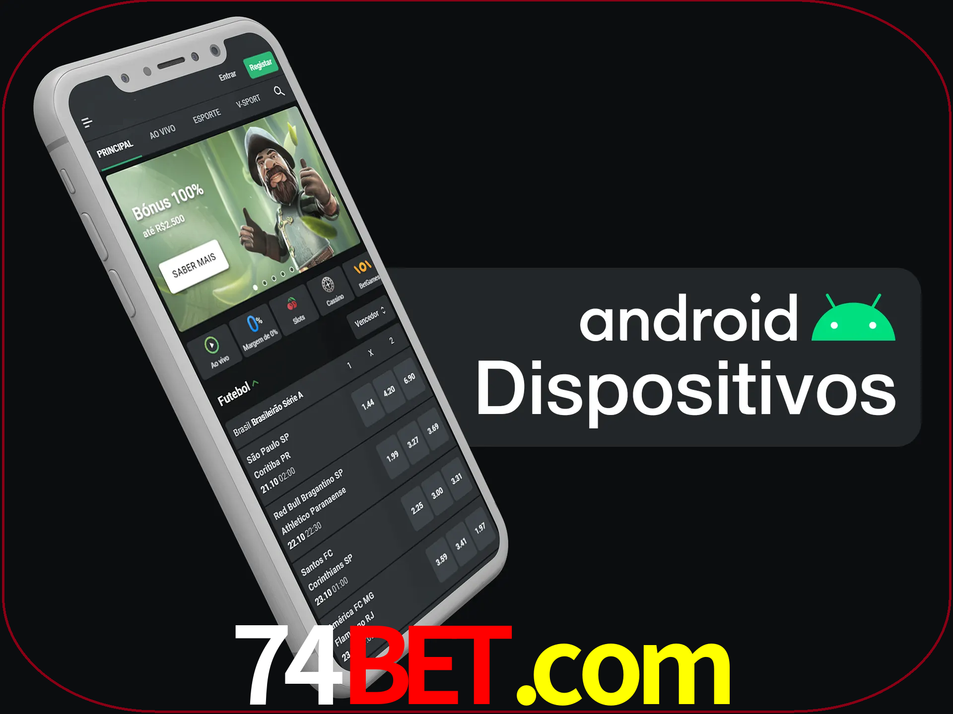 O aplicativo suporta a maioria de todos os dispositivos Android.